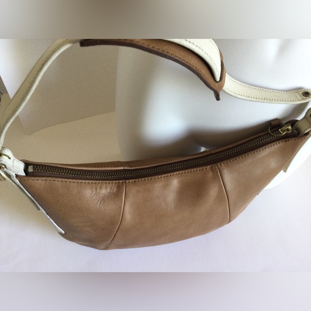 Vintage Coach Y2K Shoulder Bag Brown Leather Fortune Cookie 9214 Hobo Handbag - Picture 8 of 16